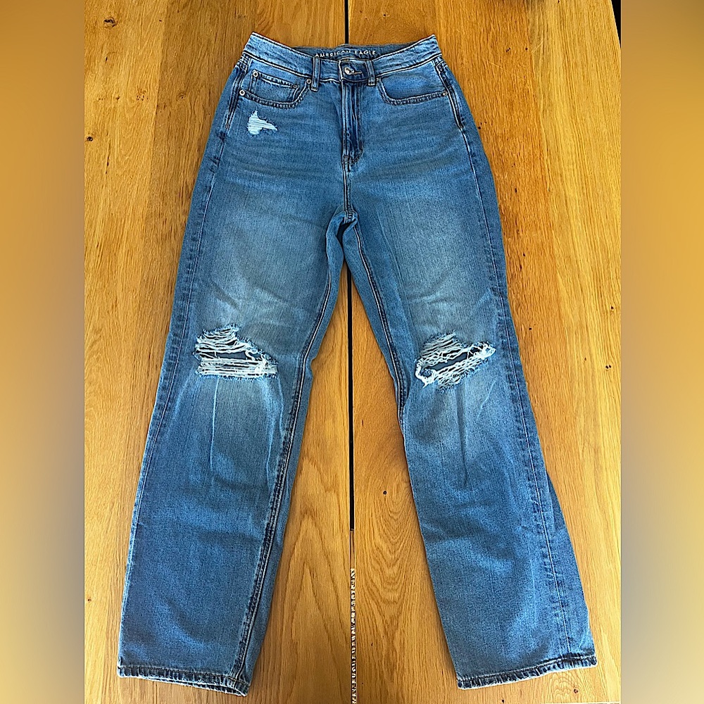 American Eagle blue wash baggy jean; size 6 (worn maybe 3 times)
